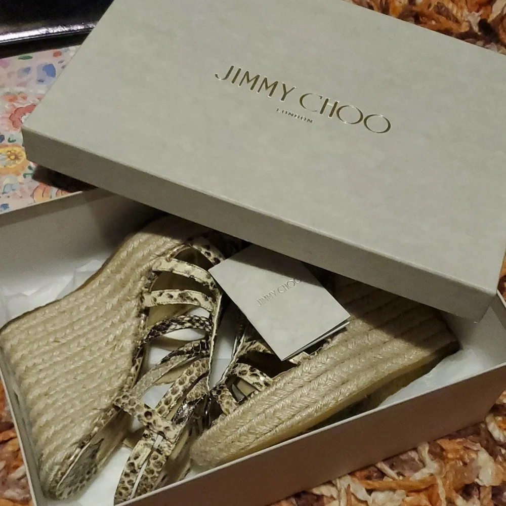 Jimmy Choo Wedge Shoes Python Print - Picture 15 of 15